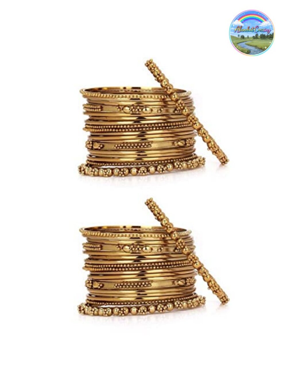 40pc Oxidized Gold Tone Indian Bangle Set Bohamian Navratri Jewelry